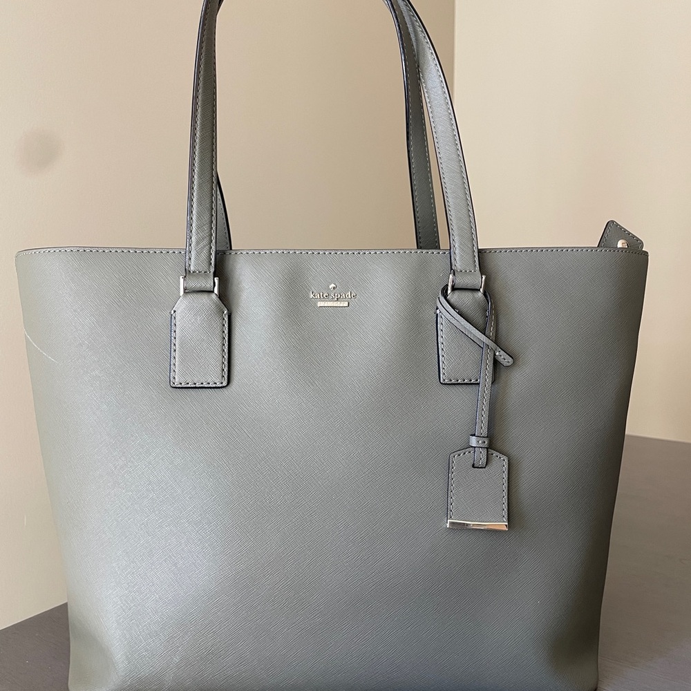 Kate Spade Large Gray Laptop Work Tote Bag